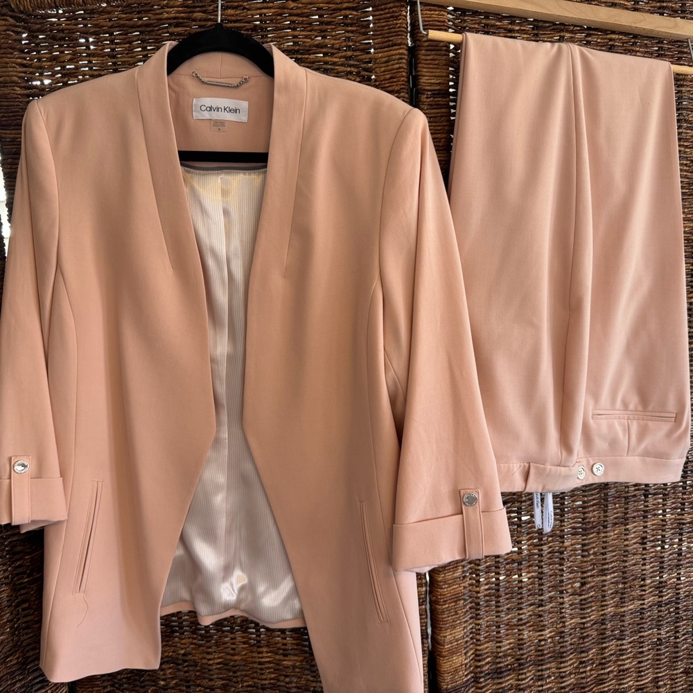 Calvin Klein Women's pink Blazer and Pants Set